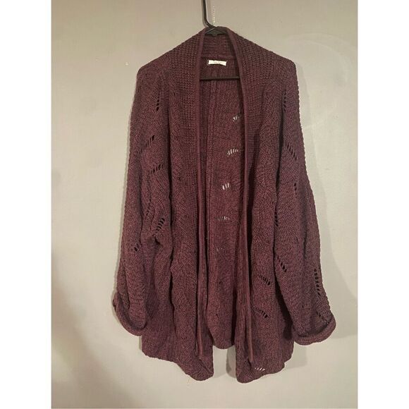 Maurice’s Maroon Chinky Knit Open Front Cardigan Size 2XL - Picture 1 of 5